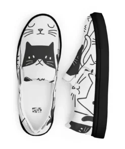 Cute Cat Canvas Slip On Ki65
