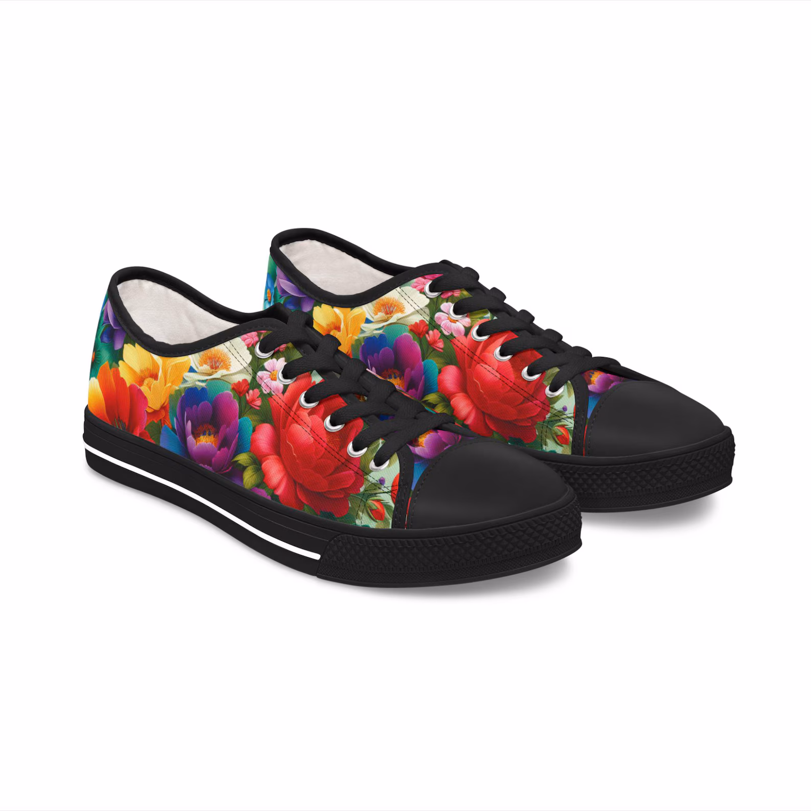 Floral Women's Low Top Sneakers Ki45