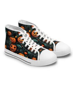 Halloween Themed Pumpkin High Top Sneakers Ki49