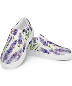 Lavender Blossom Canvas Slip On Ki73