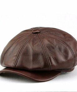 Delicate Leather Flat Top Hat
