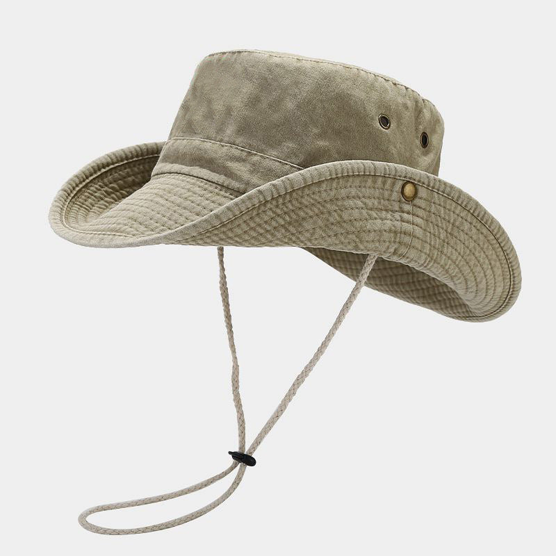 Denim Cowboy Bucket Hat with String Sun Hat - Image 13