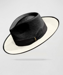 Effortless Class Two Stone Straw Felt Fedora Hat-Black