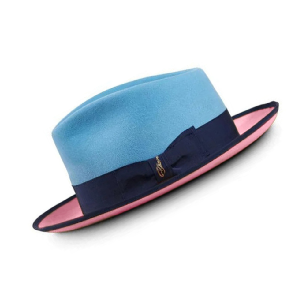 Felt Two Tone Fedora Hat - Image 12
