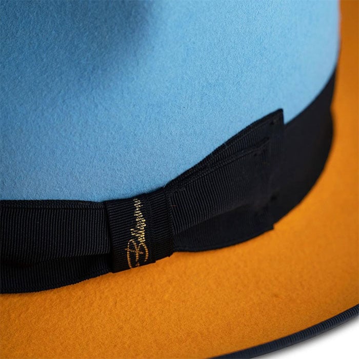 Felt Two Tone Fedora Hat - Image 4