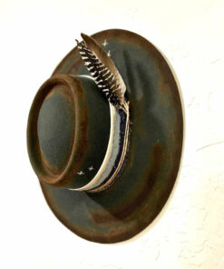 Night Sky custom burned flat brim wool felt cowboy hat