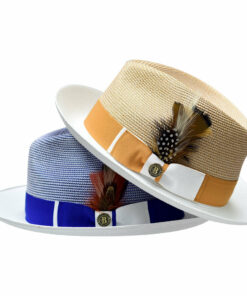 Old-World Two-Tone Straw Fedora