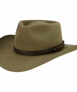 Pure Fur Felt Outback Hat With Leather Sweatband
