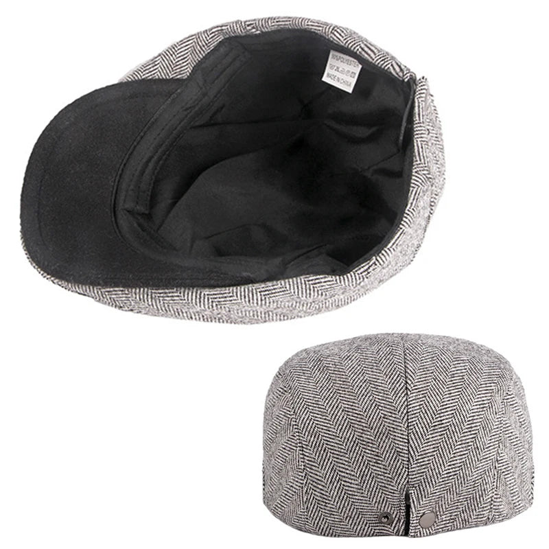 Solid Color Classic Cotton Flat Cap - Image 5
