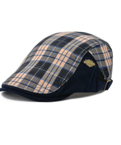 Striped Corduroy Flat Cap