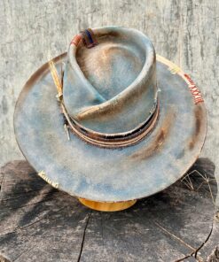 Tempered Teal Vintage Wide-Brimmed Hat