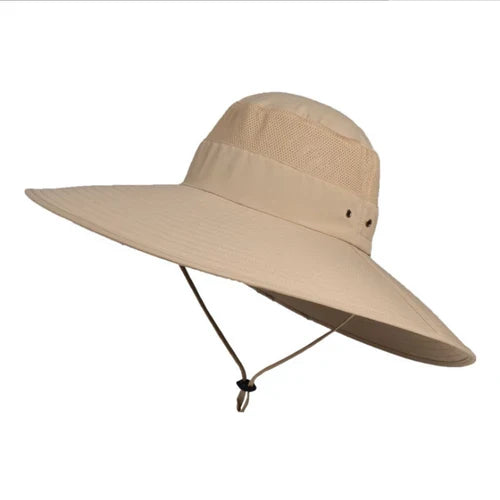 Wide Brim Men's Solid Color Waterproof Boonie Hats - Image 10