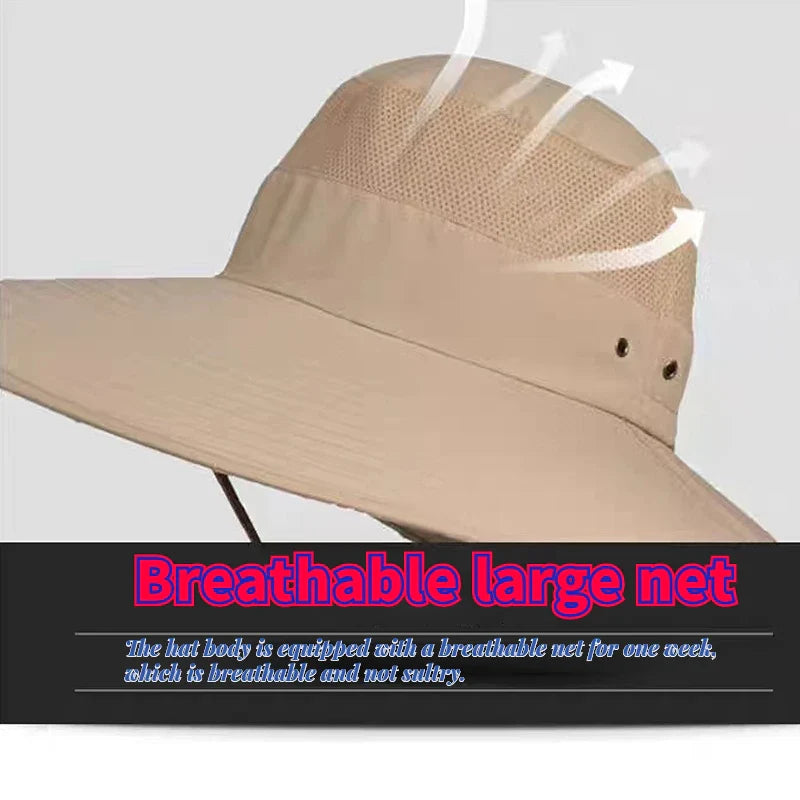 Wide Brim Men's Solid Color Waterproof Boonie Hats - Image 2
