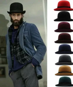 Wool Blend Oval Top Bowler Hats