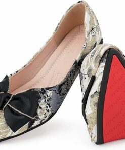 Black Embroidery Ballet Flats KI42