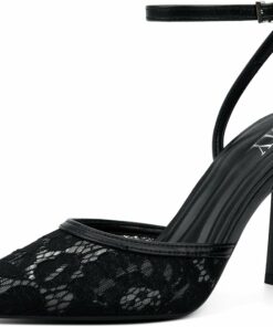 Black Lace Fashion High Heels KI7