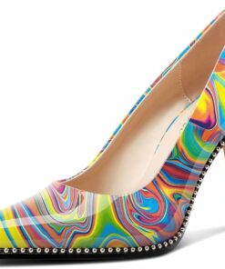 Color Pattern Stiletto Mid Heel KI49