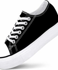 Fashion Black Platform Canvas Sneaker KI77