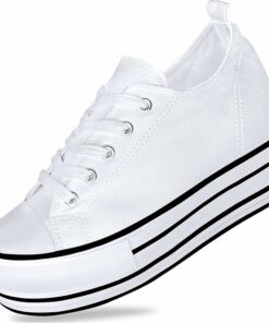 Fashion White Platform Canvas Sneaker KI78