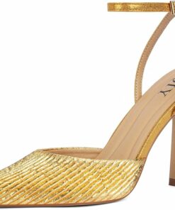 Gold Satin Fashion High Heels KI6