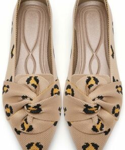 Leopard Pointed Toe Ballet Flats KI36
