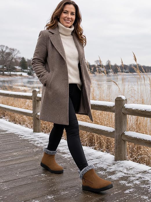 Light Brown Winter Snow Boots KI10 - Image 2