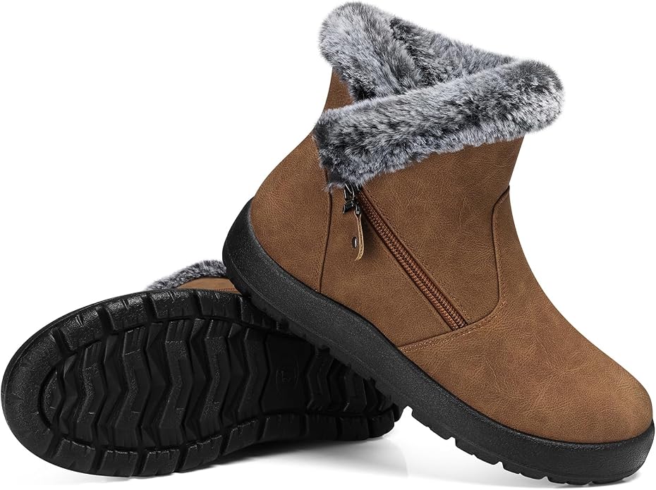 Light Brown Winter Snow Boots KI10