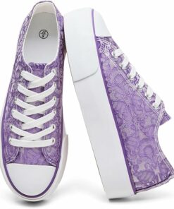 Purple Platform Canvas Sneakers KI67