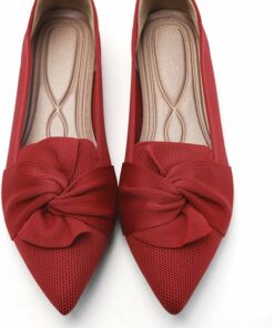 Red Pointed Toe Ballet Flats KI33