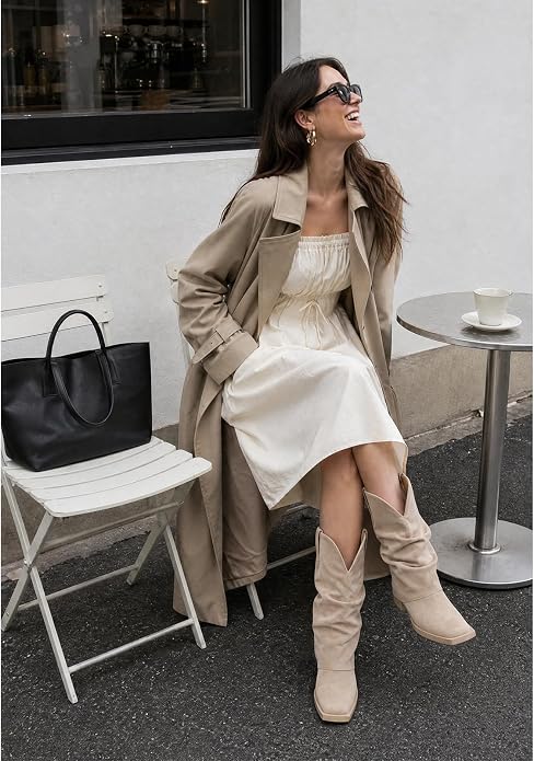 Square Toe Chunky Block Heel Boots KI15 - Image 2