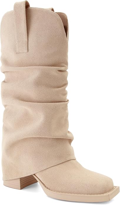 Square Toe Chunky Block Heel Boots KI15