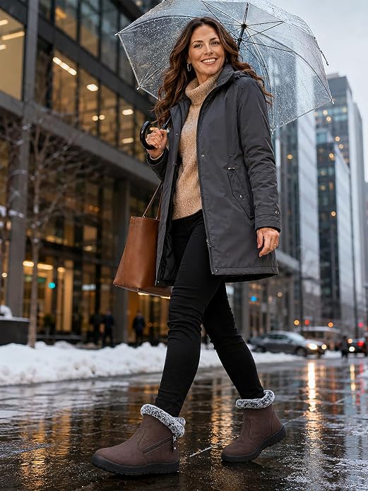Waterproof Ankle Warm Fur Lined Boot KI17 - Image 2