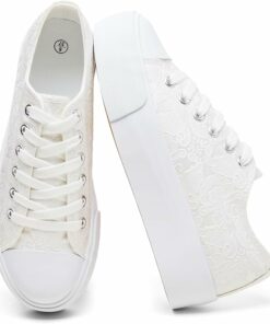 White Platform Canvas Sneakers KI66