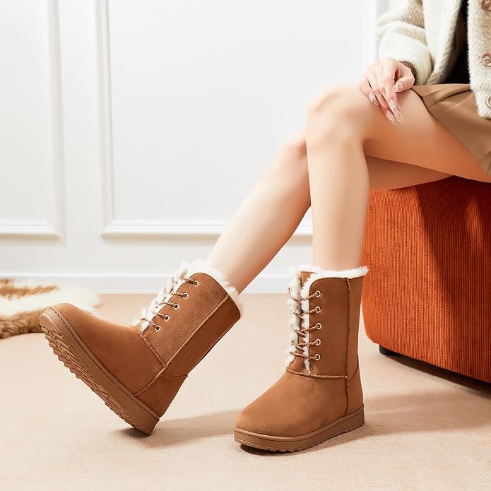 Women's Chestnut Winter Boots KI20 - Image 2