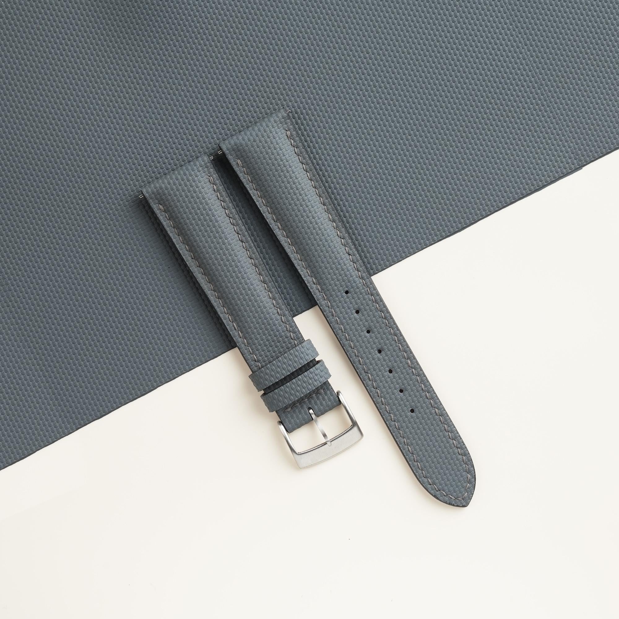 Sailcloth Rubber Watch Strap in Dark Grey · Handmade in Saigon - Image 2
