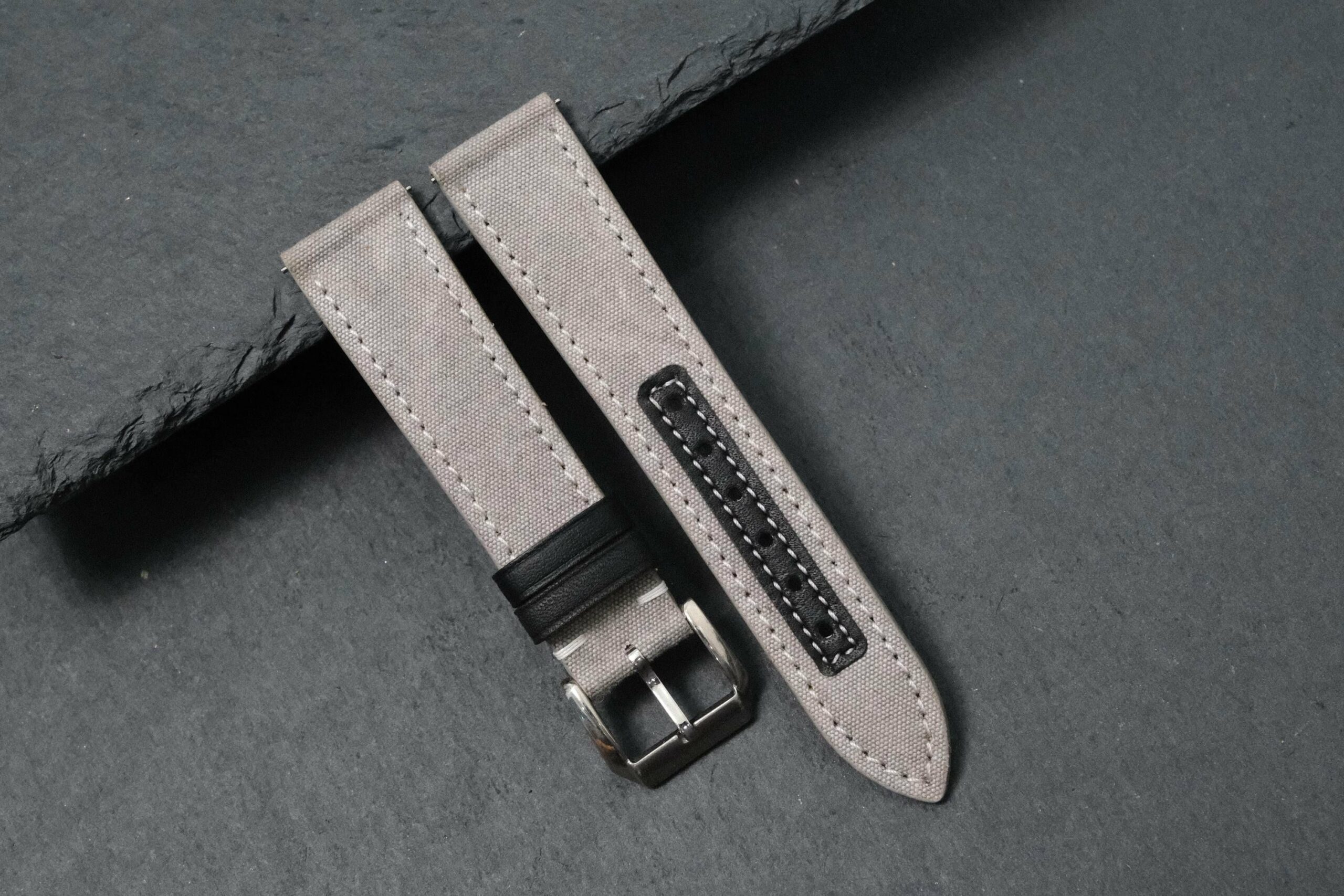 Canvas Watch Strap in Grey · Handmade in Saigon - Image 2