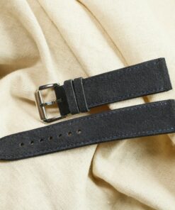 Suede Leather Watch Strap in Dark Blue · Handmade in Saigon