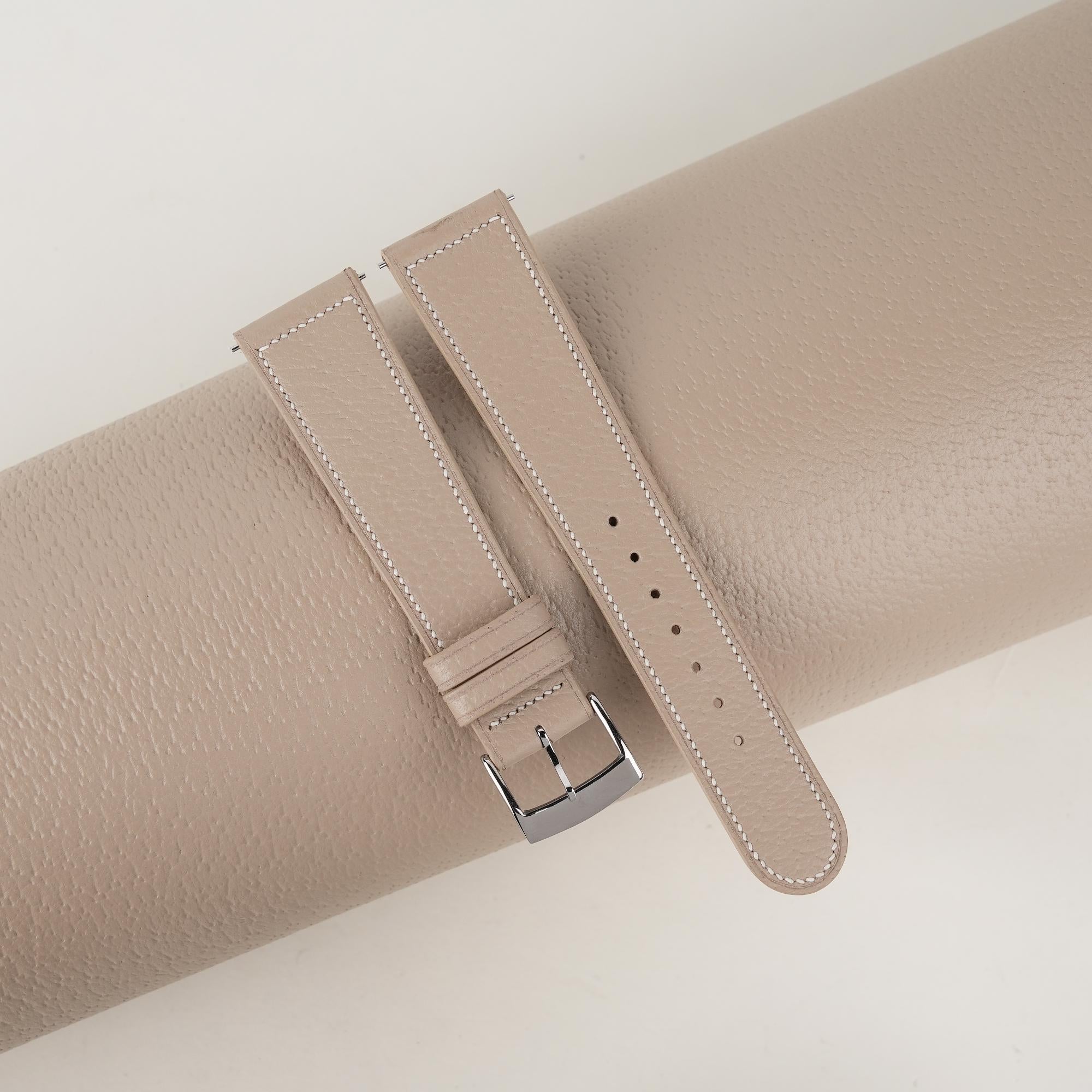 Peccary Leather Watch Strap in Beige · Handmade in Saigon - Image 2