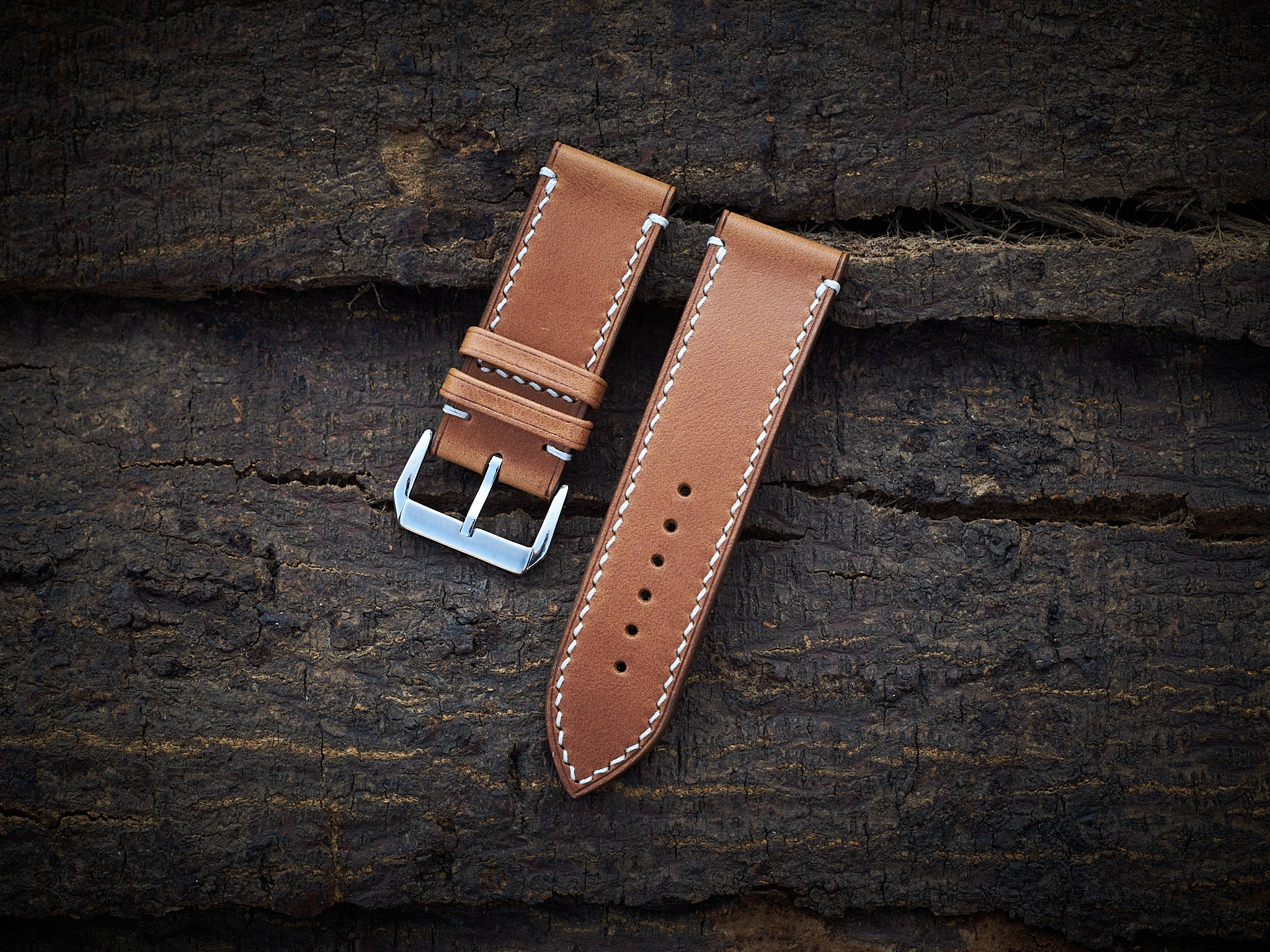 Vachetta Leather Watch Strap in Tan Brown · Handmade in Saigon - Image 2