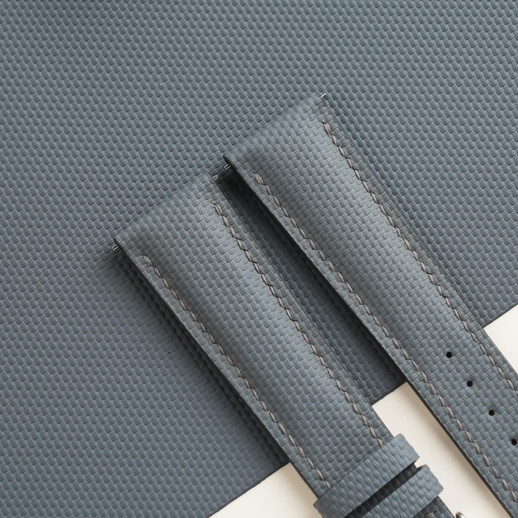 Sailcloth Rubber Watch Strap in Dark Grey · Handmade in Saigon - Image 3