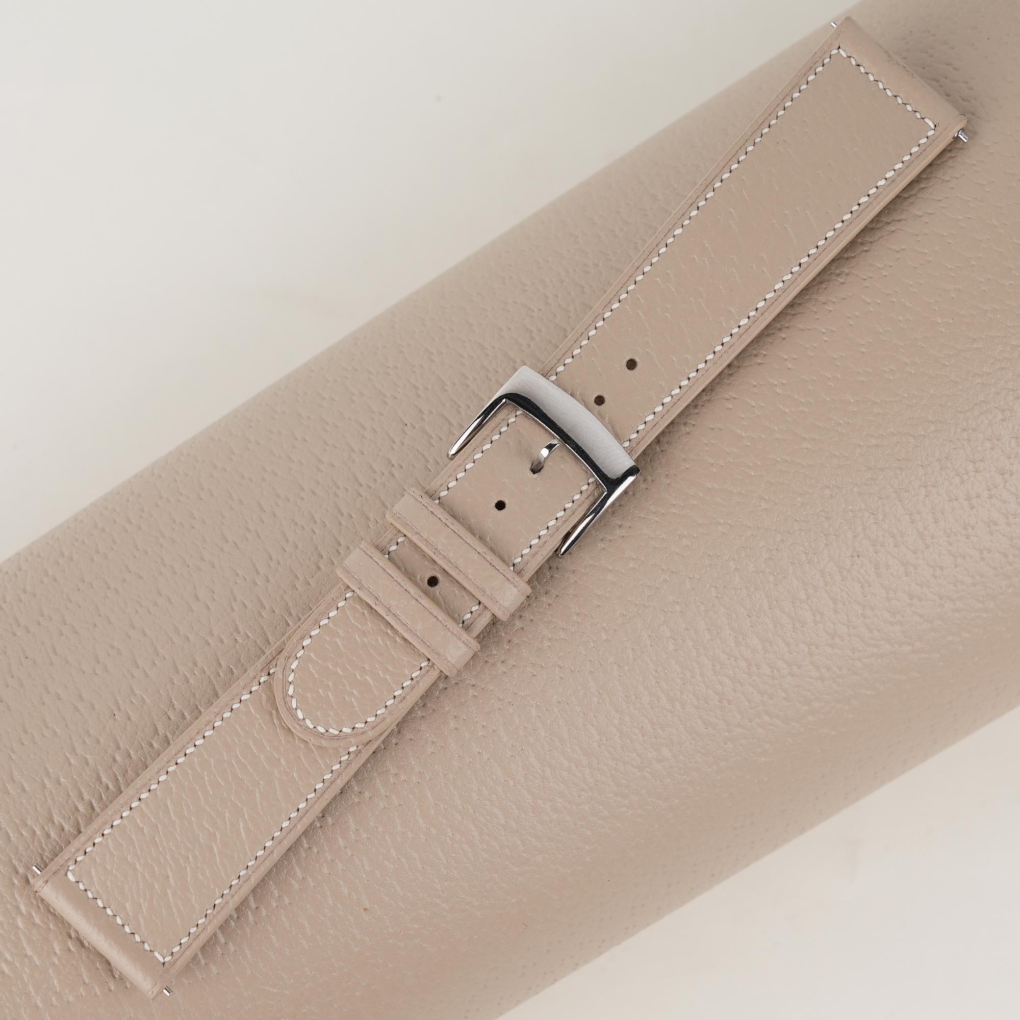 Peccary Leather Watch Strap in Beige · Handmade in Saigon - Image 3