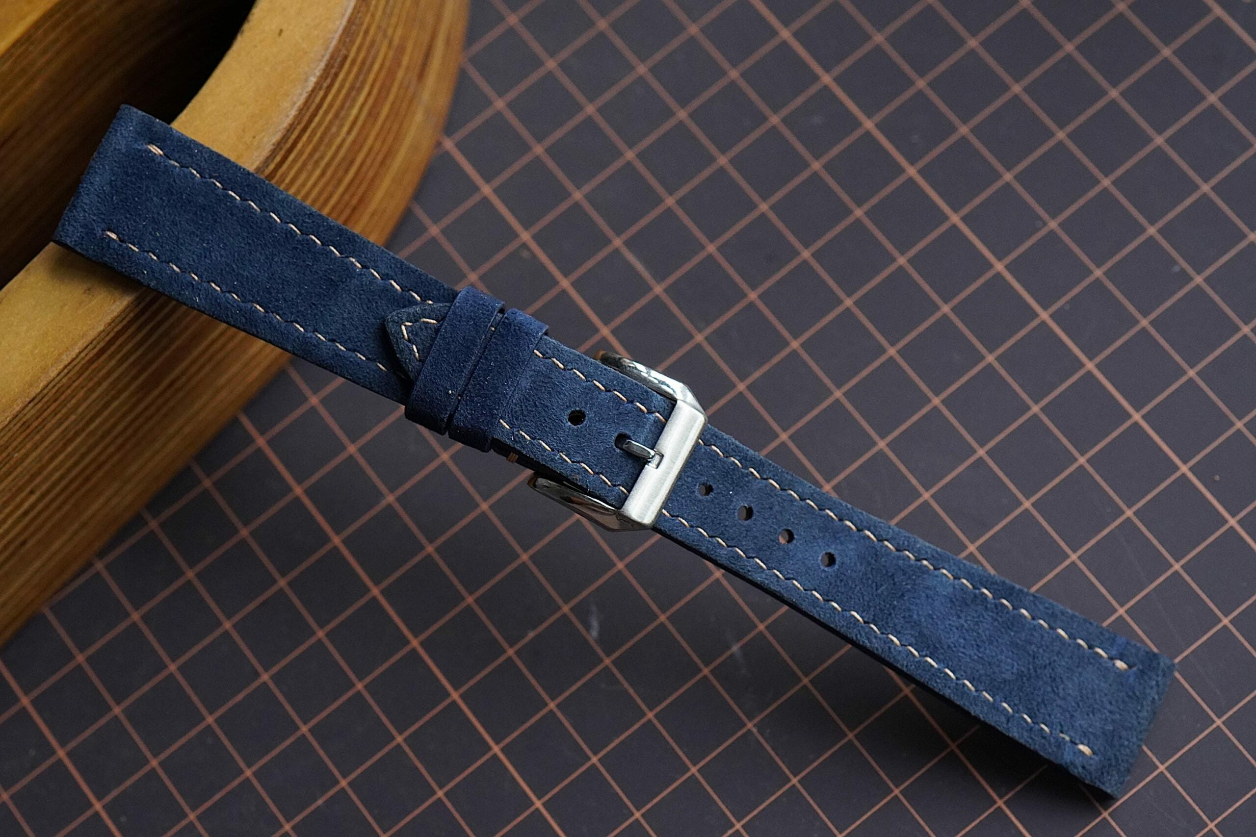 Suede Leather Watch Strap in Navy · Handmade in Saigon - Image 3