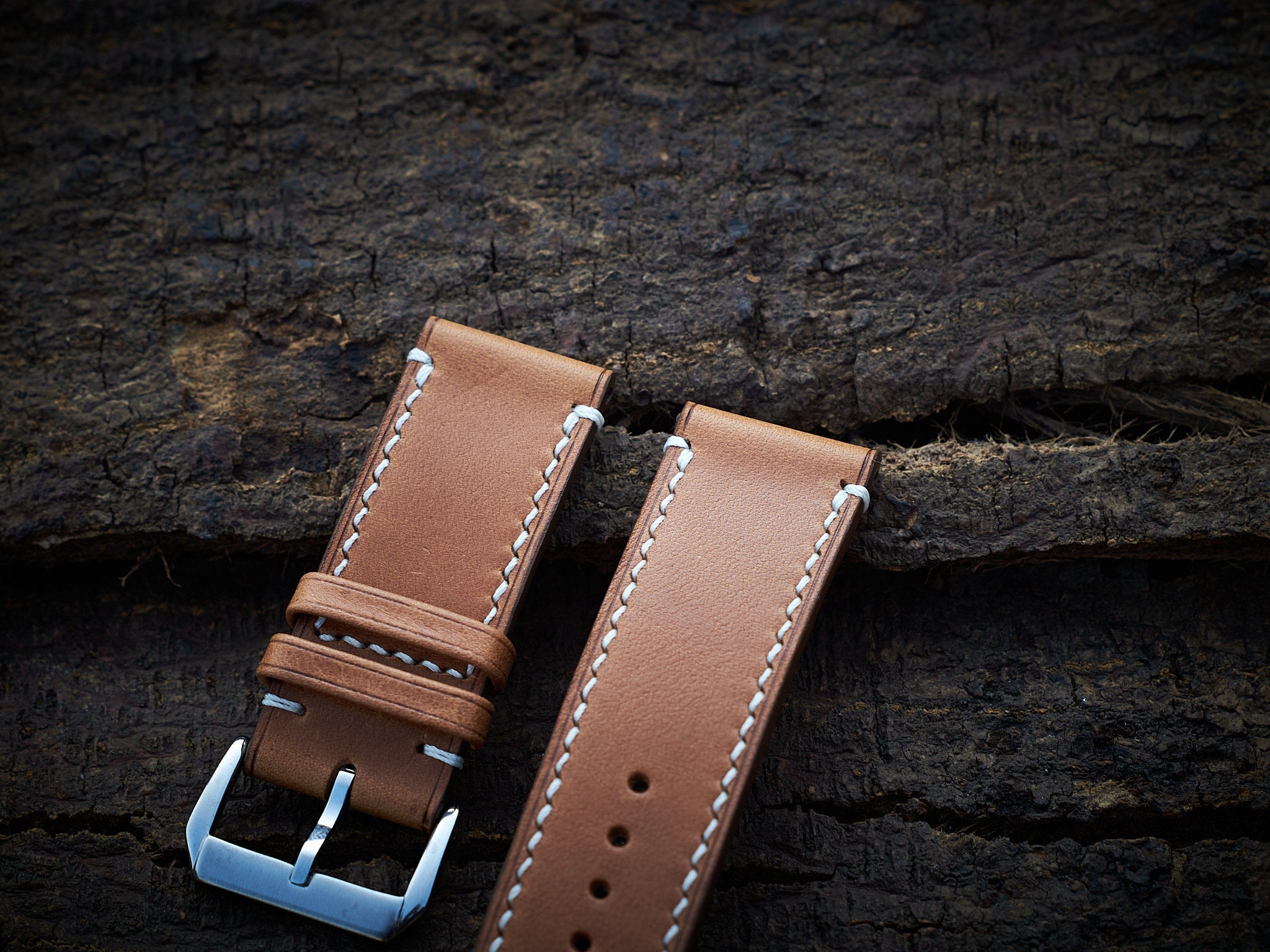 Vachetta Leather Watch Strap in Tan Brown · Handmade in Saigon - Image 3