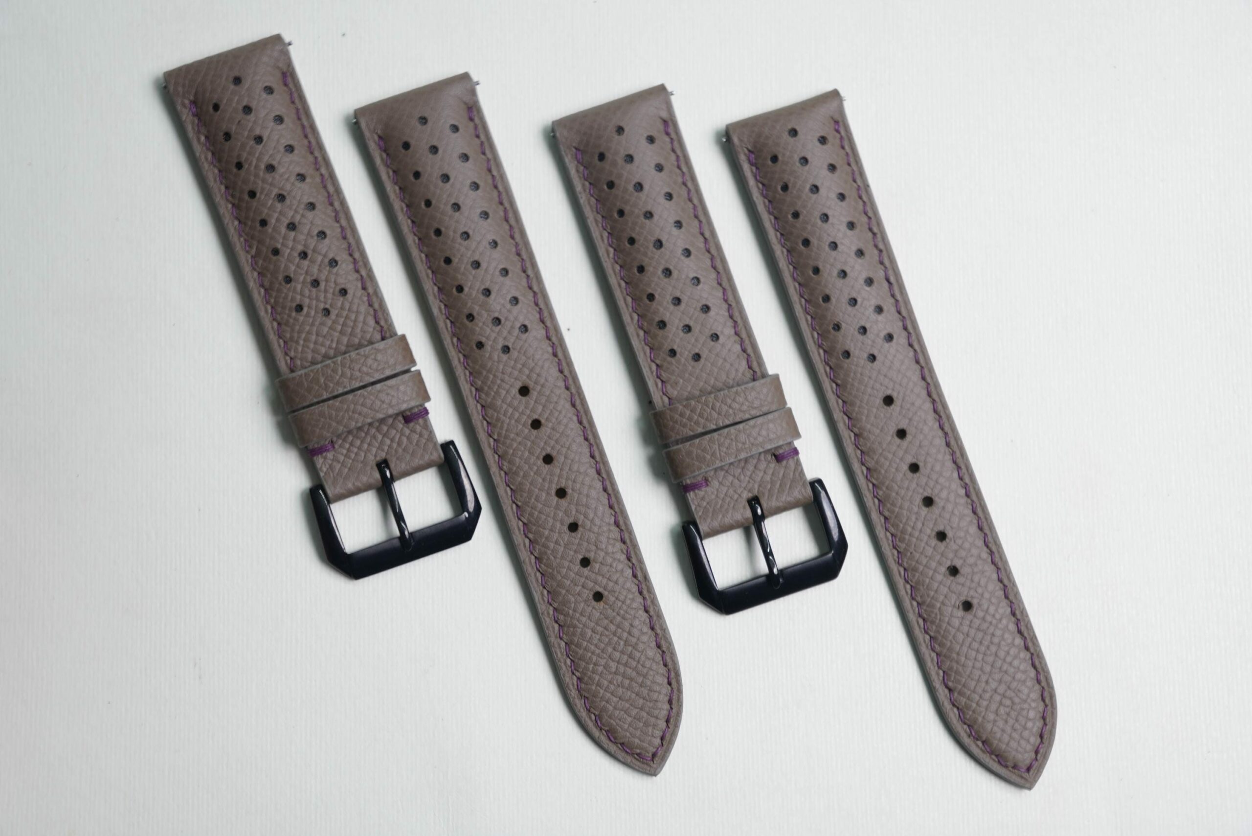 Racing Epsom Leather Watch Strap in Etoupe · Rally · Handmade in Saigon - Image 2
