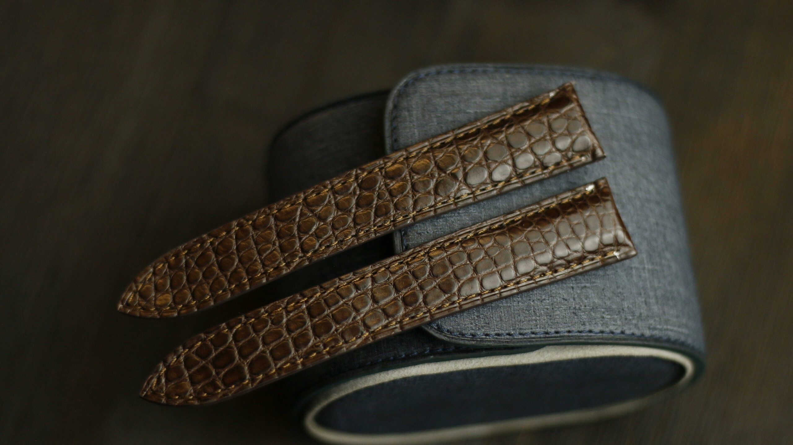 Alligator Leather Watch Strap in Chocolate · Handmade in Saigon - Image 3