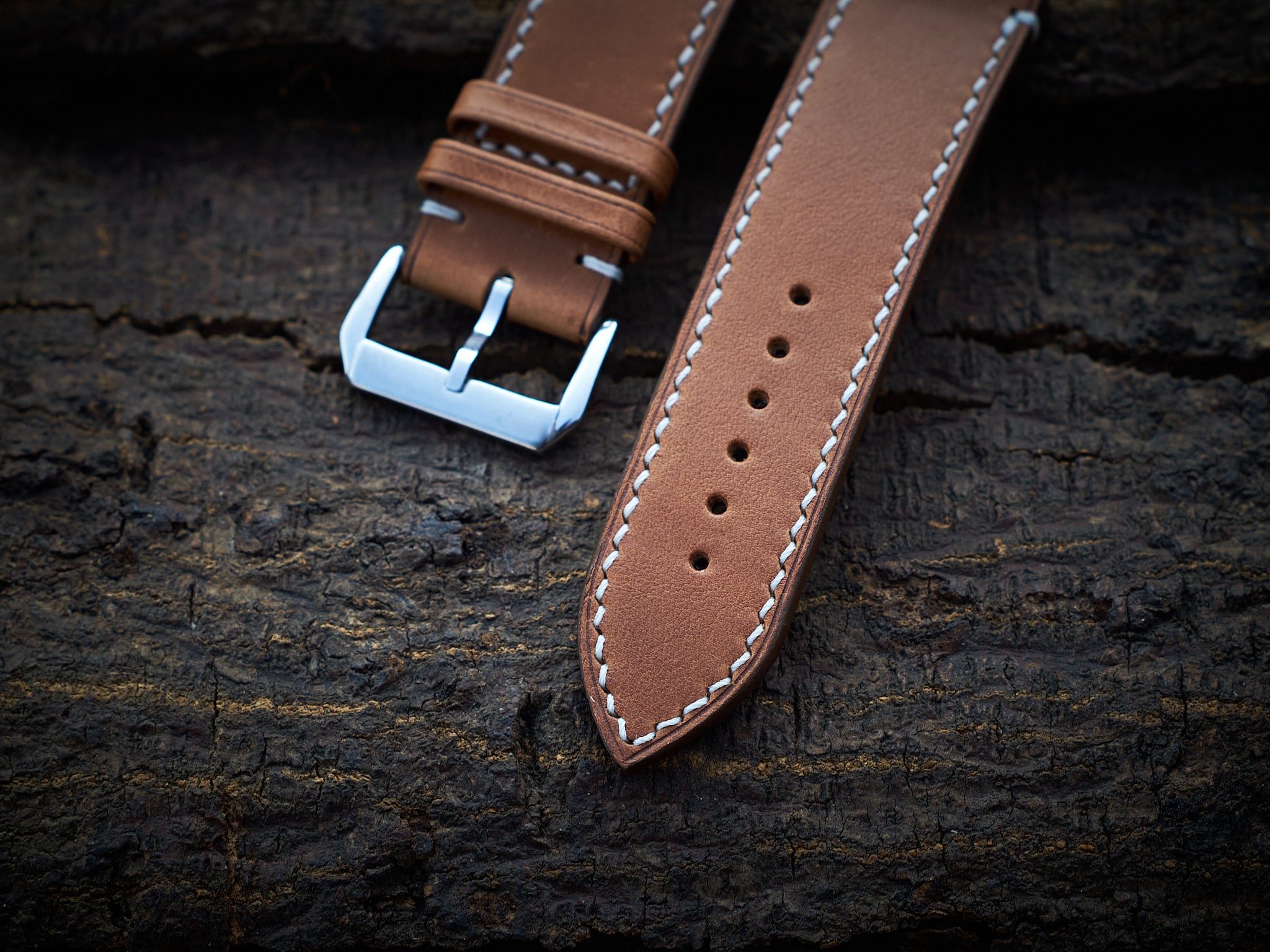 Vachetta Leather Watch Strap in Tan Brown · Handmade in Saigon - Image 4
