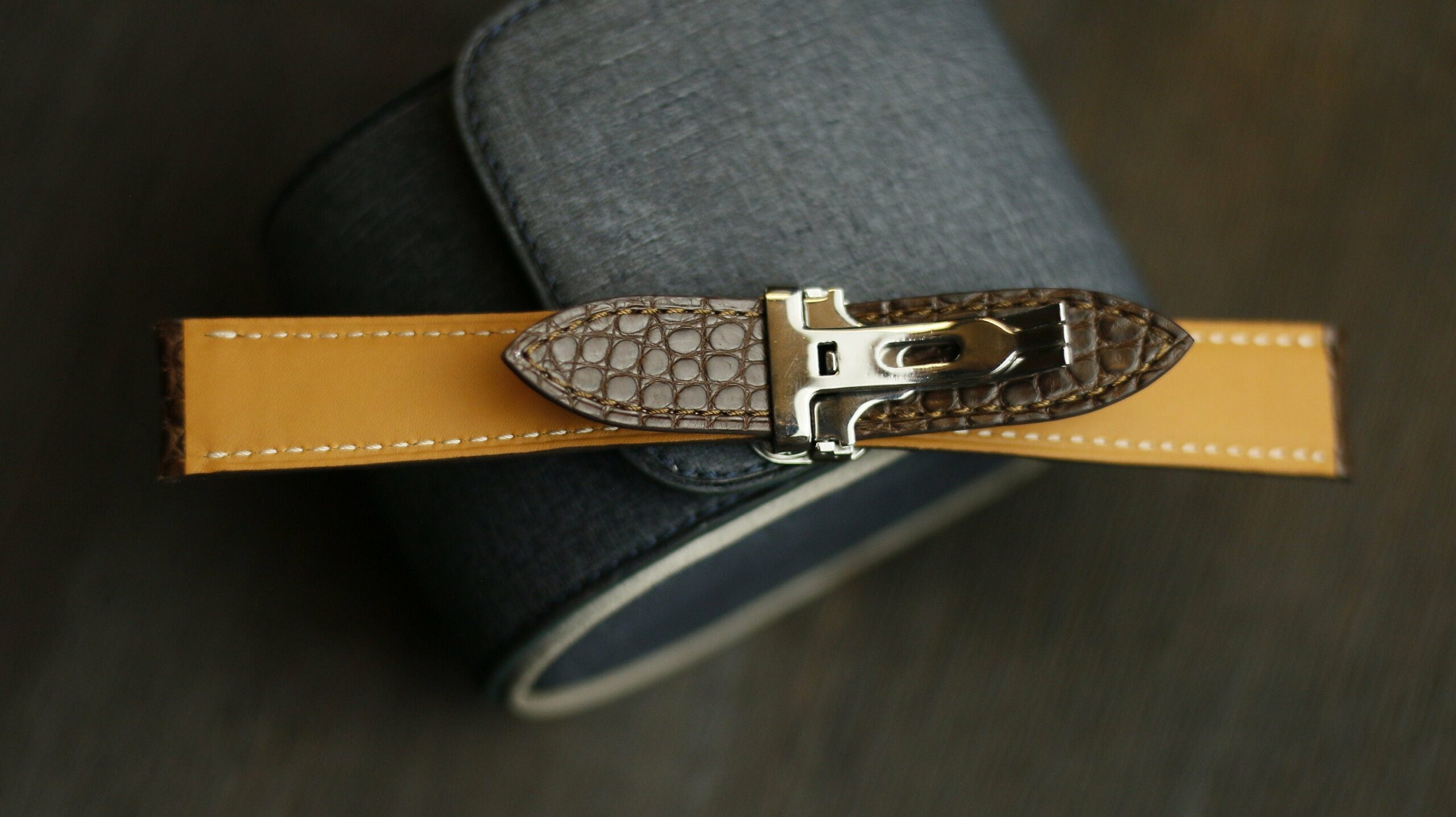 Alligator Leather Watch Strap in Chocolate · Handmade in Saigon - Image 4