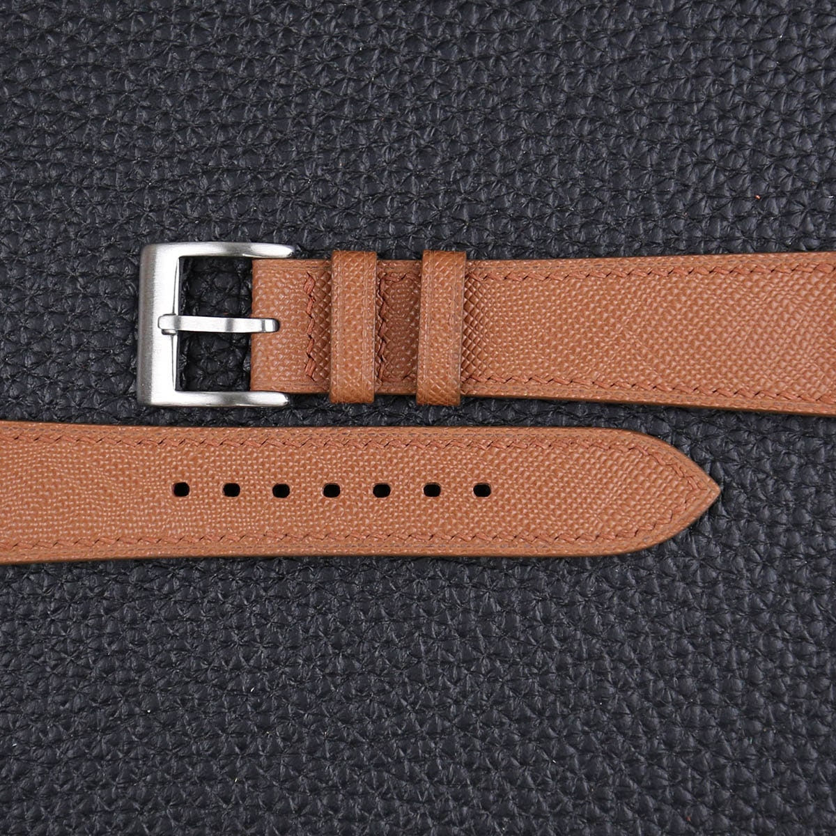 Saffiano Leather Watch Strap in Golden Brown · Handmade in Saigon - Image 4