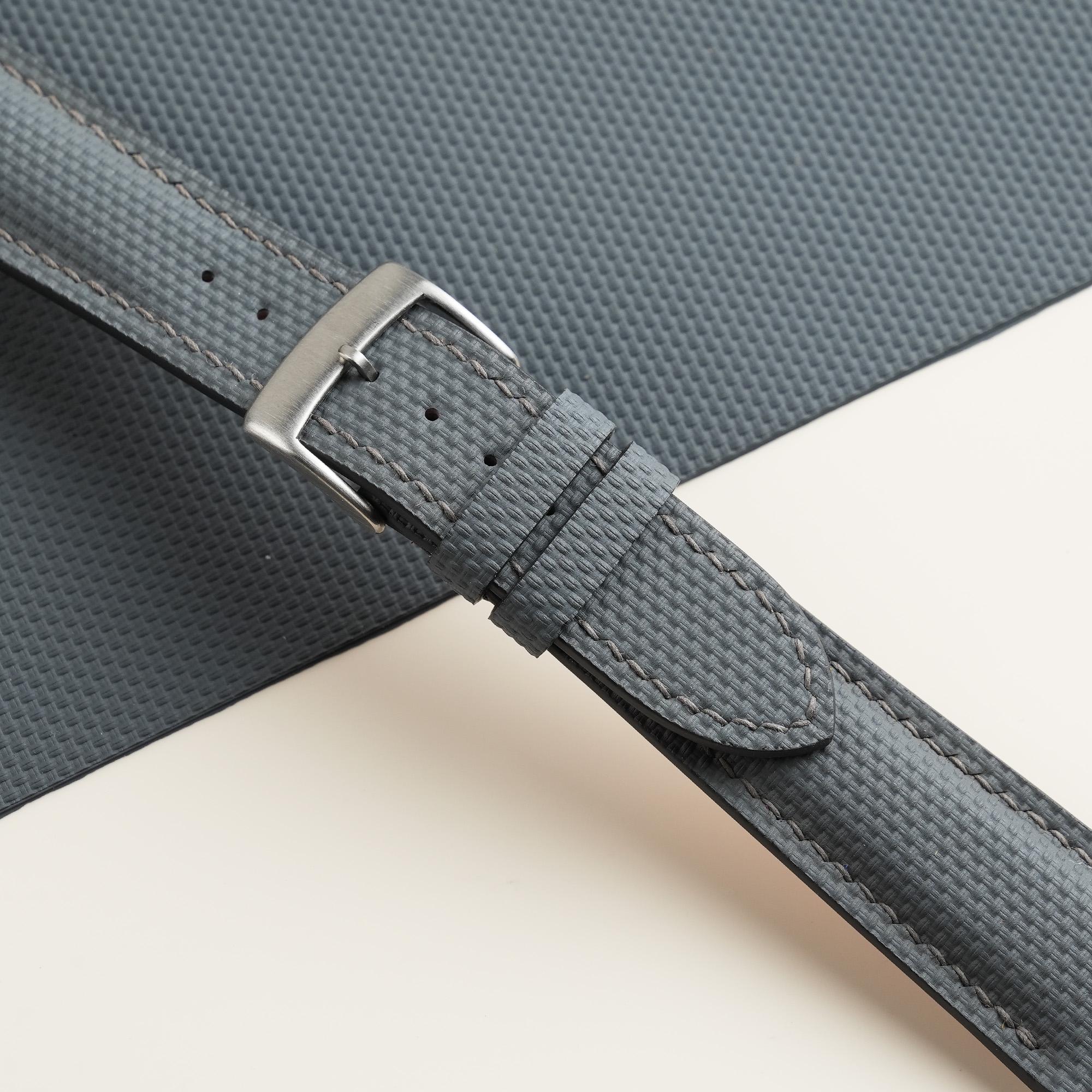 Sailcloth Rubber Watch Strap in Dark Grey · Handmade in Saigon - Image 4
