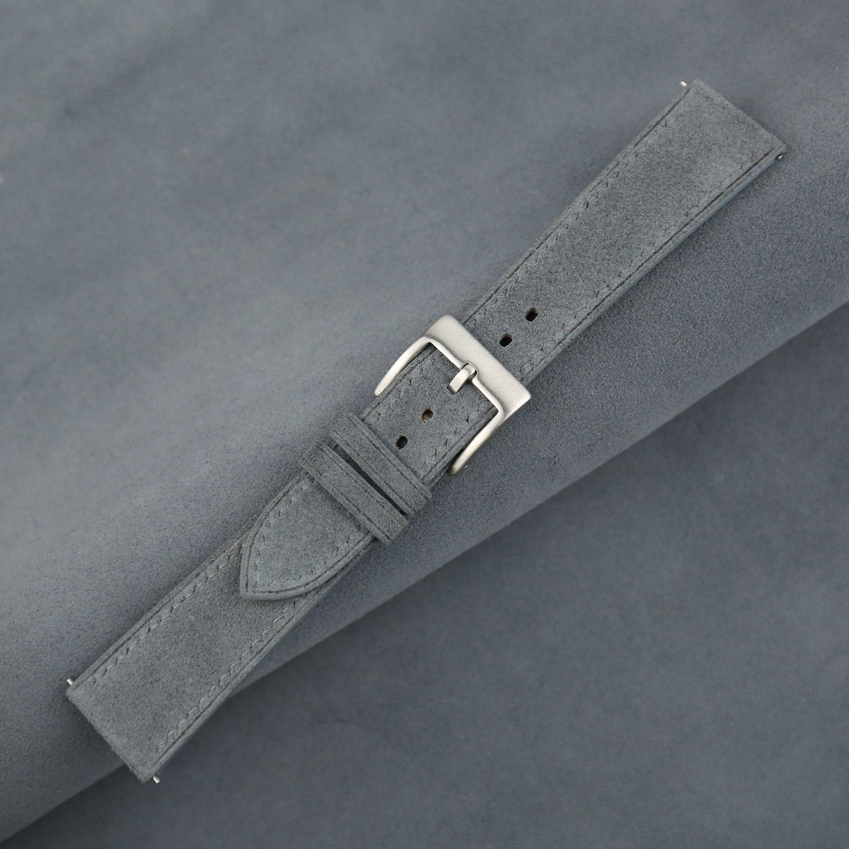 Suede Leather Watch Strap in Graphite Grey · Handmade in Saigon - Image 4